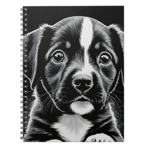 Moeie Pup - Zwart en Wit Ontwerp - Notitieboek