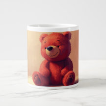 Moeie rode teddybeermok – knuffel kawaii cadeaukop
