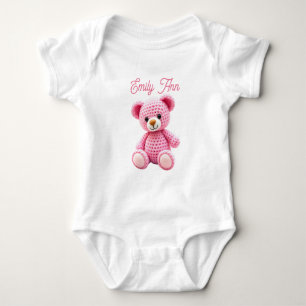 Moeie Roze Gehaakte Persoonlijke Baby Meisjes Romper