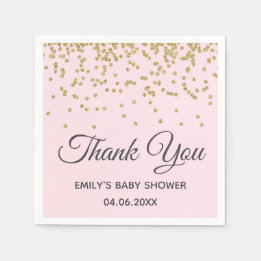 Moeie Roze Gouden Glitters Bedankt Baby Shower Servet