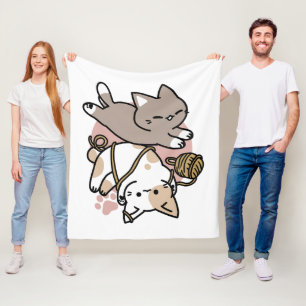 Moeie speelse katten ontwerp – Leuke poten en spee Fleece Deken