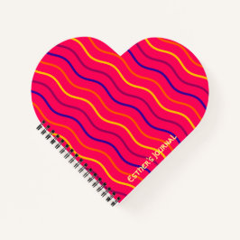 Moeie streep op maat gemaakte naam roze notitieboek