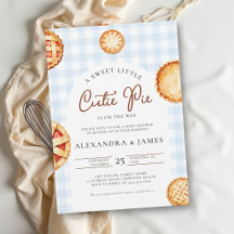 Moeie Taart Blauw Gingham Gezamenlijke Baby Shower