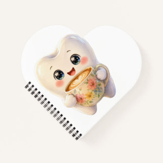 Moeie Tandheelkundige Koffieliefhebber Kawaii Kara Notitieboek