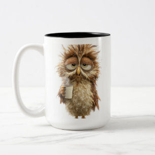 Moeie uil illustratie mok Schattige bosvogel