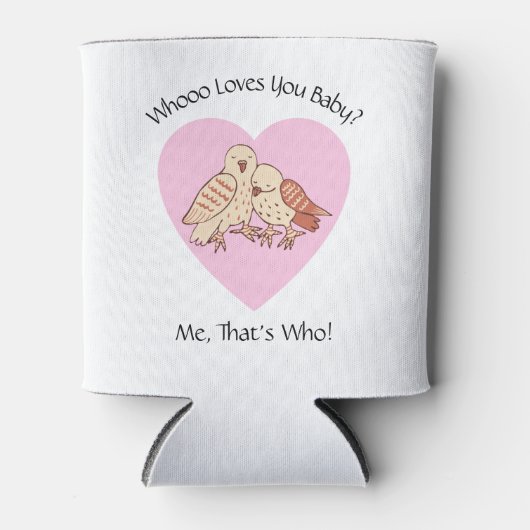 Moeie Uilen Die Van Je Houden Baby Shower Valentij Blikjeskoeler (Voorkant)