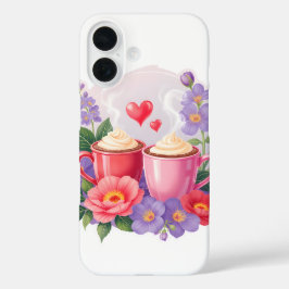 Moeie Valentijnskaasmokken met bloemen en harten iPhone 16 Hoesje