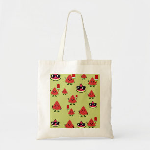 Moeie watermeloenpatroon esthetische canvas tas