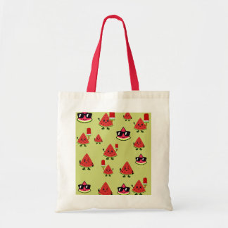 Moeie watermeloenpatroon esthetische canvas tas