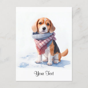 Moeie Waterverf Beagle Puppy Hond Gepersonaliseerd Briefkaart