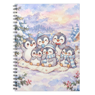 Moeie Winterpinguïns Spiraal Notebook Notitieboek