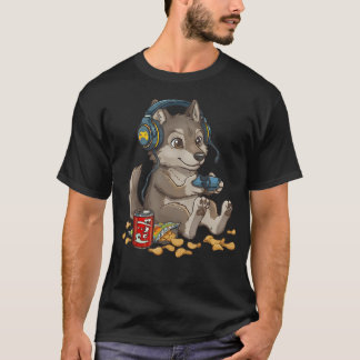 Moeie Wolf Videospelers Controller Pc Console T-shirt