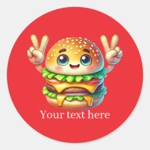 Moeilijk aanpasbare zakelijke hamburger ronde sticker