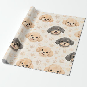 Moeilijk Hartjes Waterverf Patroon (3) Cadeaupapier