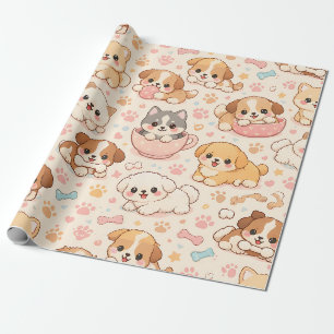 Moeilijk Hartjes Waterverf Patroon (5) Cadeaupapier