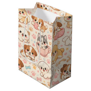 Moeilijk Hartjes Waterverf Patroon (5) Medium Cadeauzakje