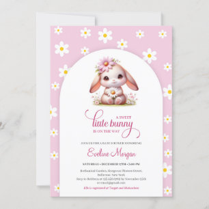 Moeilijk konijntje zachte pastel roze witte madeli kaart