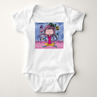 Moeilijk meisje yoga Illustratie baby body Romper