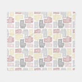Moeilijk Pastel Lama Puzzel Patroon Fleece Deken (Voorkant (Horizontaal))