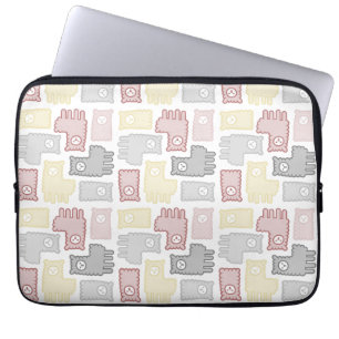 Moeilijk Pastel Lama Puzzel Patroon Laptop Sleeve
