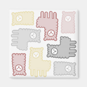 Moeilijk Pastel Lama Puzzel Patroon Magneet