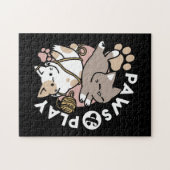 Moeilijk Speelse Katten Ontwerp – Leuke Pootjes en Legpuzzel (Horizontaal)