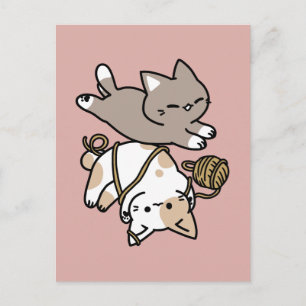 Moeilijk Spelende Katten Ontwerp – Leuke Pootjes e Briefkaart