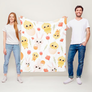 Moeilijk te weerstaan Pasen Kuikens & Konijnen Naa Fleece Deken