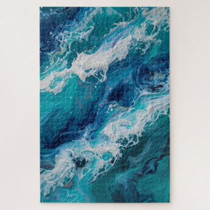 Moeilijke Abstracte Oceaan Golf Textuur Puzzel