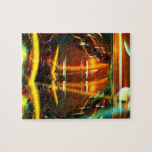 Moeilijke amber, groene, gele holografische puzzel legpuzzel