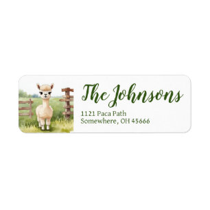 Moeilijke Baby Alpaca Retouradreslabels Etiket