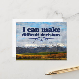 "Moeilijke beslissingen" Motivatie bevestiging Briefkaart