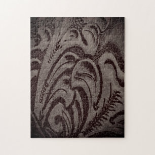 Moeilijke bijtende puzzel met Floral leder Legpuzzel