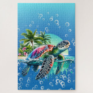 Moeilijke grillige Zee Turtle Jigsaw Puzzel