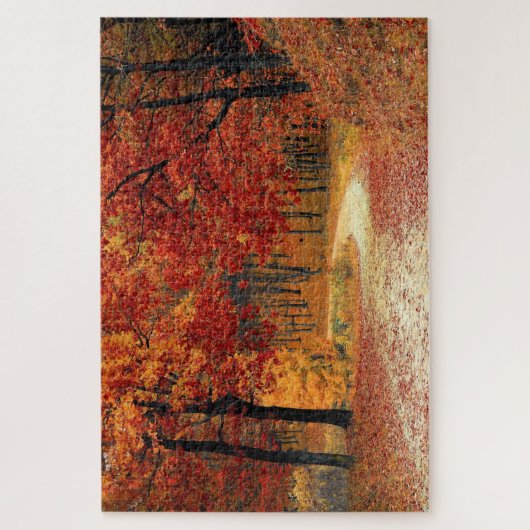 Moeilijke herfst Rood seizoen Landschap Puzzle Legpuzzel (Verticaal)