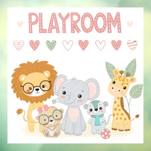 Moeilijke jungle dieren kinderen gepersonaliseerde raamsticker