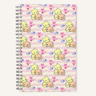 Moeilijke Kawaii Kittens Patronen Roze Spiraal Not Notitieboek