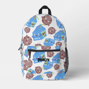 Moeilijke leuke melkkoekjes cartoonpatroon bedrukte rugzak