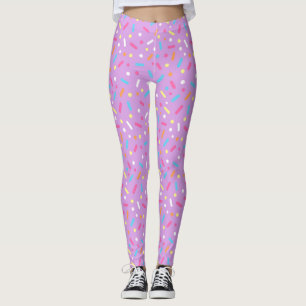 Moeilijke Paarse Glazuur met Spikkels Donut Leggings
