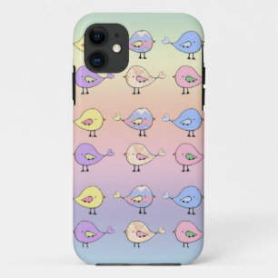 Moeilijke Pastel Vogels iPhone 11 Hoesje