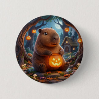 Moeilijke Pompoen Emmer Cottage Capybara Knopspeld Ronde Button 5,7 Cm