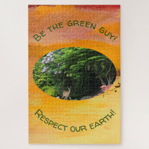 Moeilijke puzzel: wees de groene man legpuzzel