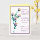 Moeilijke tijden, denken aan jou Waterverf Flowers Kaart (Gele Bloem)