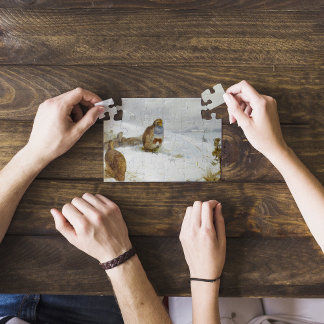 Moeilijke tijden- patrijzen en een haas, Art Birds Legpuzzel