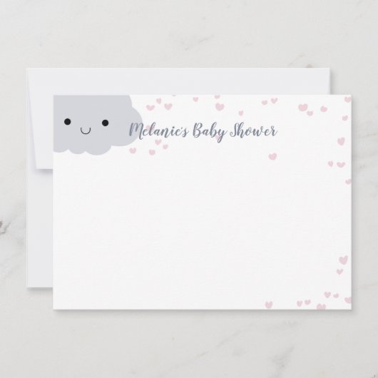 Moeilijke wolkenhartjes baby shower aangepast schr kaart (Voorkant)