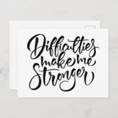 Moeilijkheden maken me sterker briefkaart (Voorkant / Achterkant)