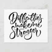 Moeilijkheden maken me sterker briefkaart (Voorkant)