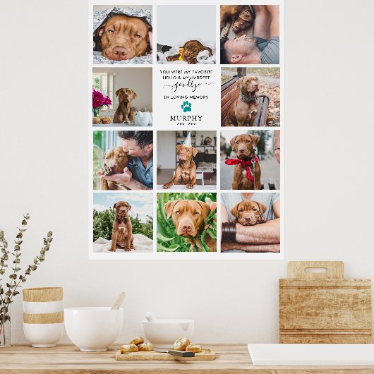 Moeilijkste Afscheid | Huisdierherdenking 11 Foto Poster (Keuken)