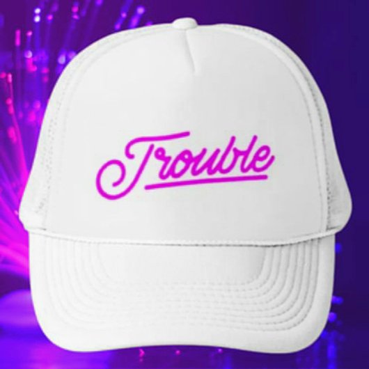 moeite | Neon Pink Script Trucker Hat Pet