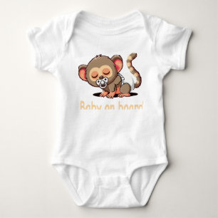 Moeiteloos slapende cartoon aap Baby in de auto Romper